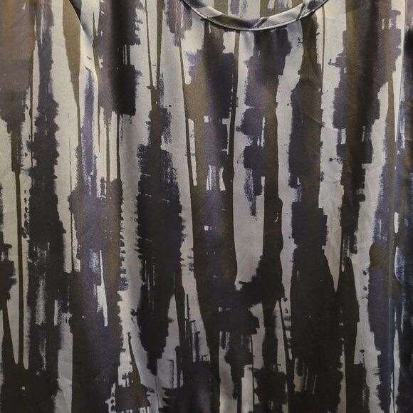 Apostrophe Womens Blue Ruffled Bottom Semi Sheer Tank/Blouse Sz M - Picture 7 of 8